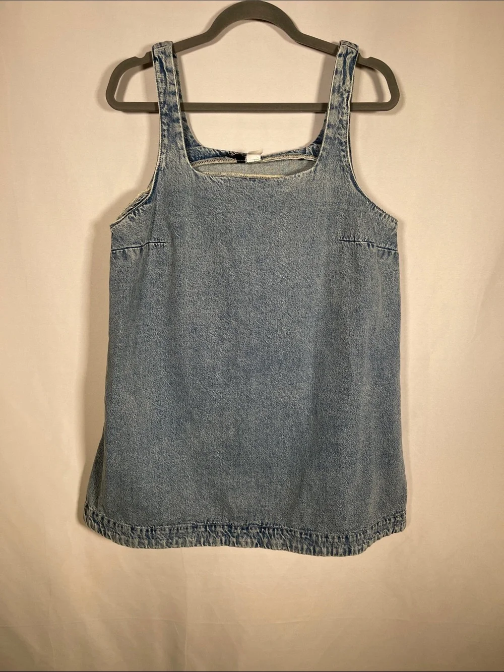 H&M DIVIDED WOMENS DENIM JEAN MINI DRESS LARGE_2